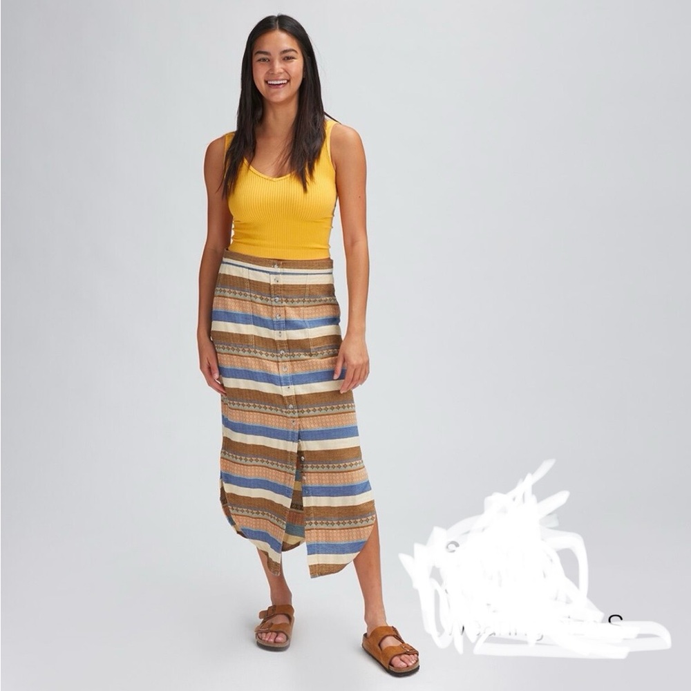 Kavu Vonn Midi Maxi Skirt NWT Striped Pockets